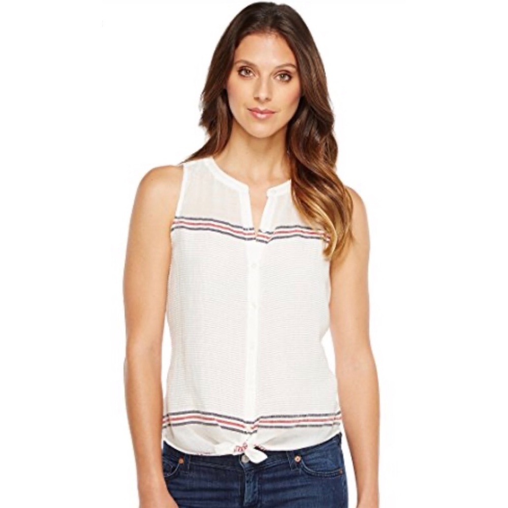 Lucky Brand Stripe Tie Front Blouse NWT!